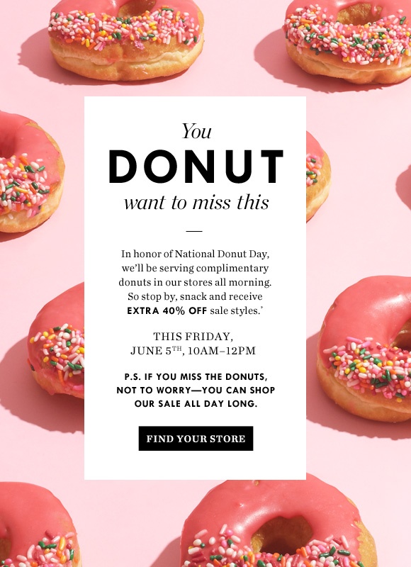 Unofficial Holiday promotion ideas, Donut Day