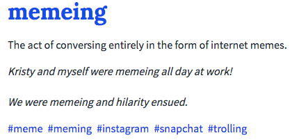 Memeing Definition