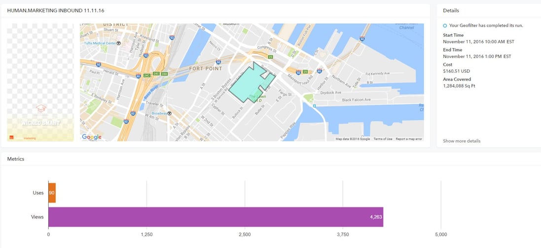 Snapchat Geofilter Results