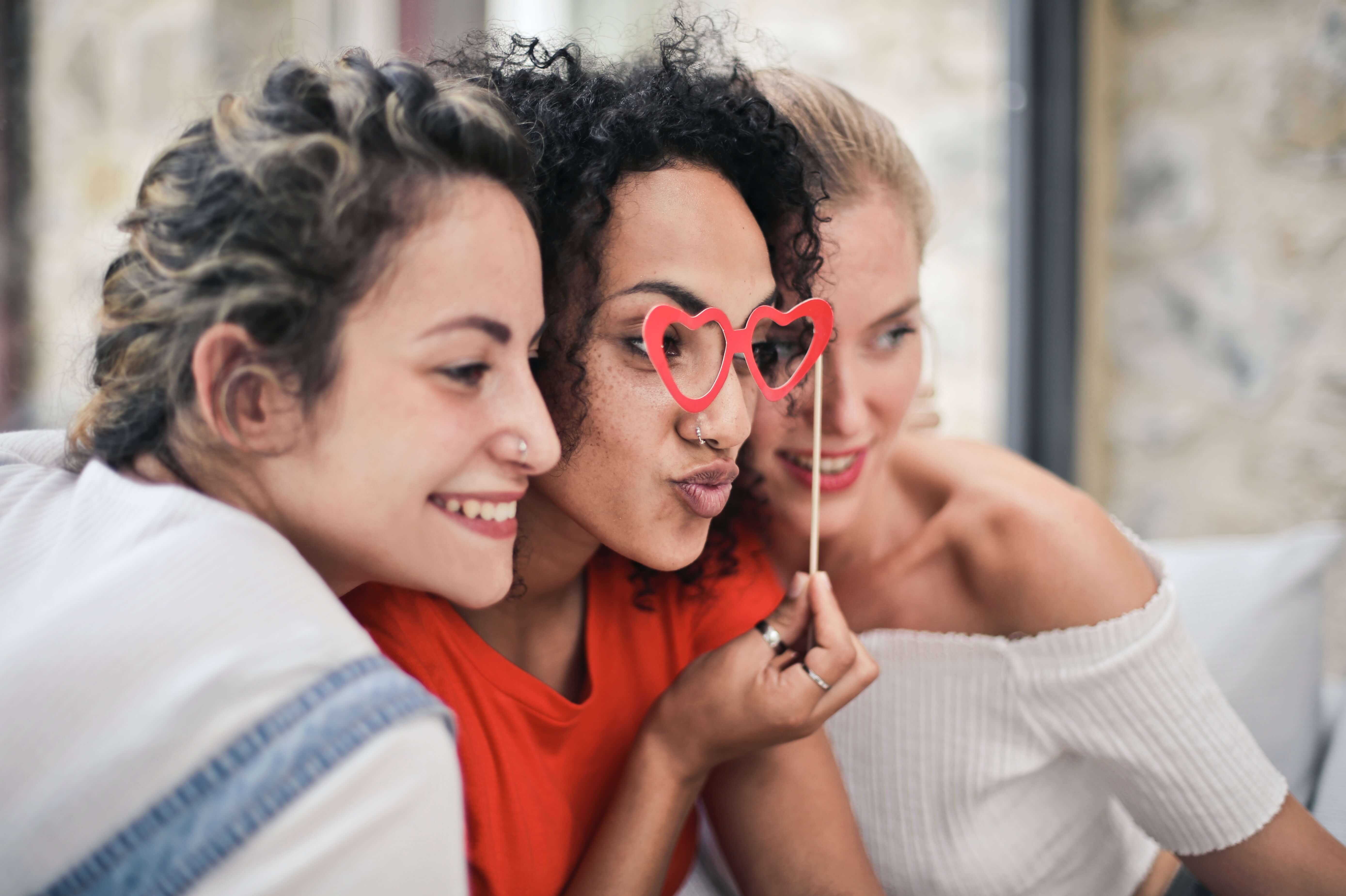 group of friends taking a selfie